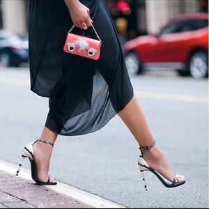 Fendi Micro Monster Baguette Clutch- Peach